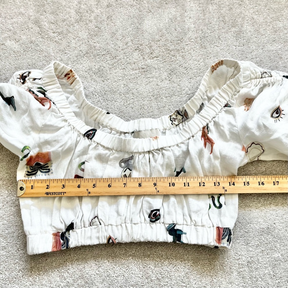 ALEMAIS HERA Drawstring Top In Ivory Size 8 Greek Art to Wear Artsy Chic - Picture 7 of 9